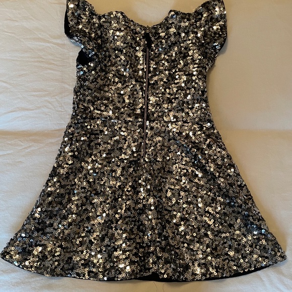 NWT j.crew Crewcuts flutter sequin dress silver - Picture 4 of 5